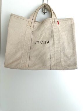 WTAPS Natural Canvas Tote with Black Stencil Tag